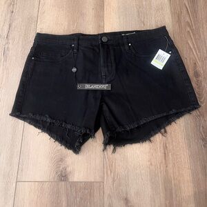 Blank NYC Little Queenie Black Frayed Hem Jean Shorts